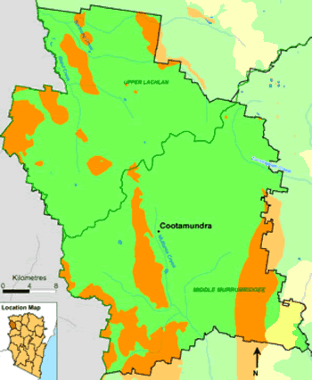 Figure 5: Soil acidity in the Cootamundra Shire Council area