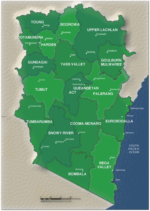 Map of  Council Areas Australia