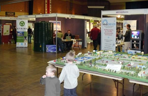 A view of the main Enviro Expo exhibition space with the model waste facility taking pride of place