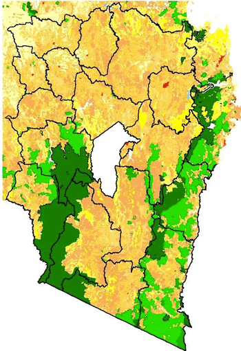 Figure 1: Different Landuses in the Region 