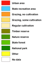 Figure 1: Different Landuses in the Region - key